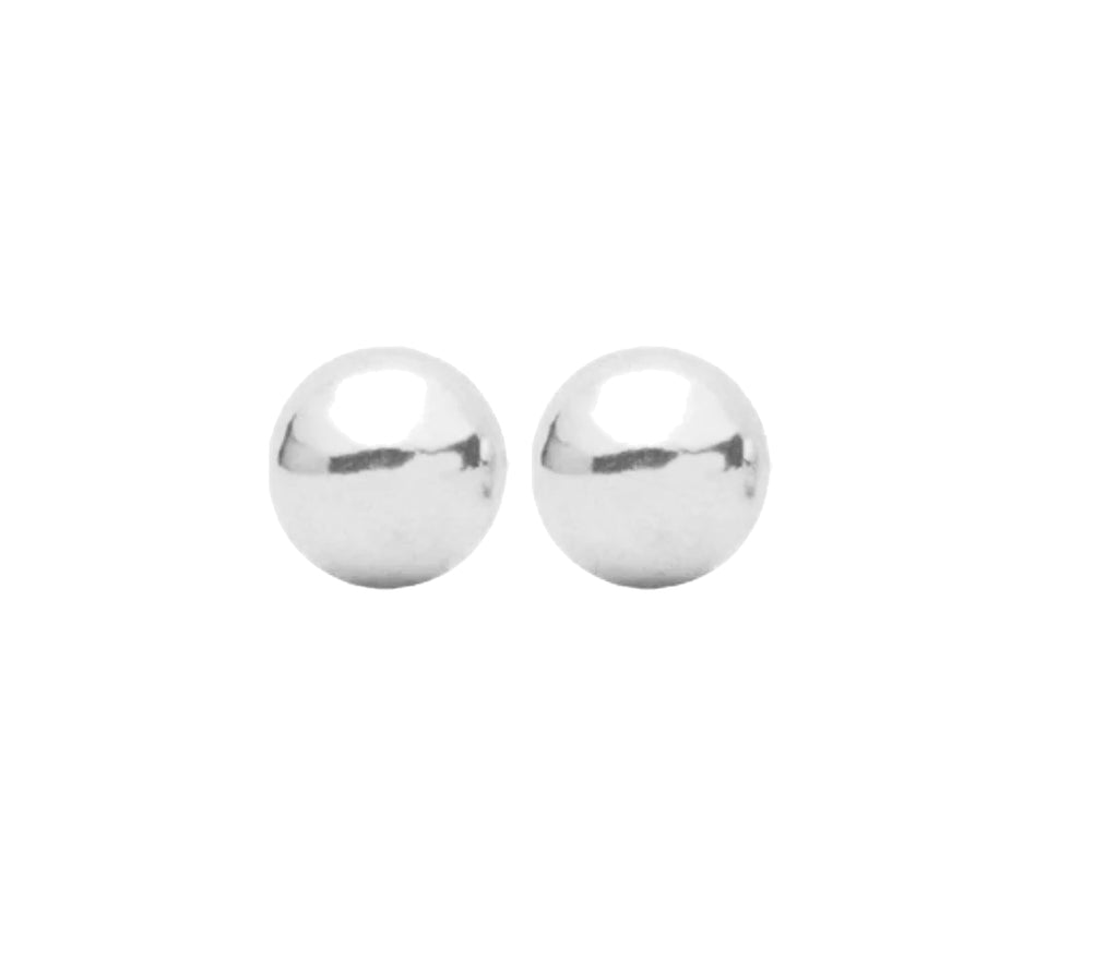 Ear studs with ball, in sterling silver metal color, 3mm x 20pcs